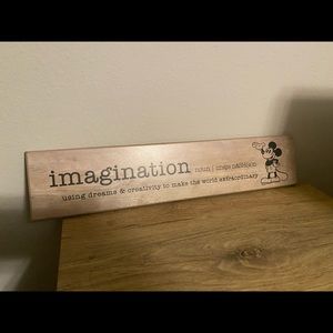 Disney Store Mickey Mouse Imagination Wooden Sign